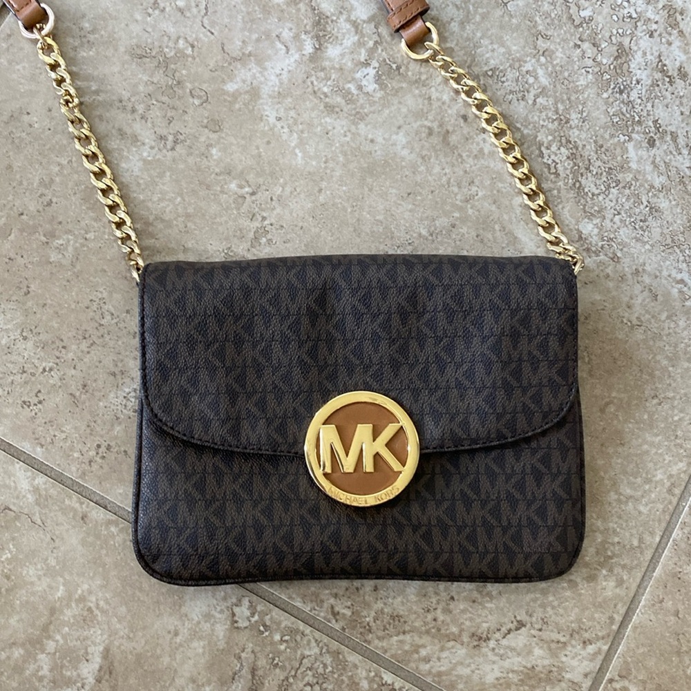Michael Kors monogram crossbody.